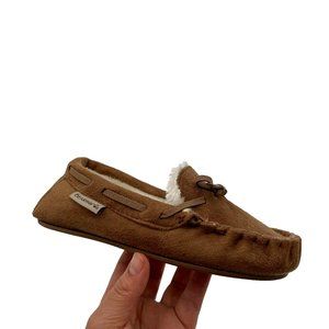 Bearpaw Boys Faux Fur Lined Slippers Brown Size 13-1 Warm & Cozy Winter Shoes